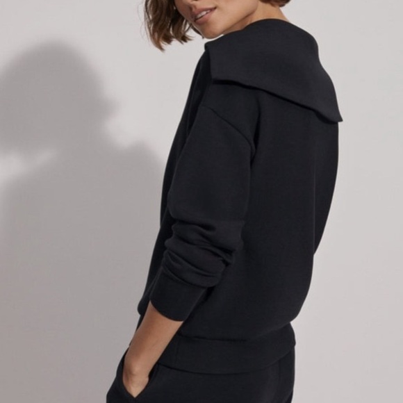 Varley Black Doublesoft Yates Half Zip Sweat Pullover Large - Picture 7 of 7